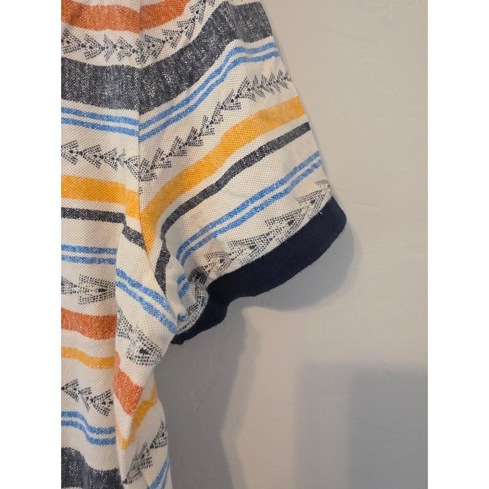 Hollister California Striped Polo Shirt Men's Medium Surf Aztec - Picture 4 of 6